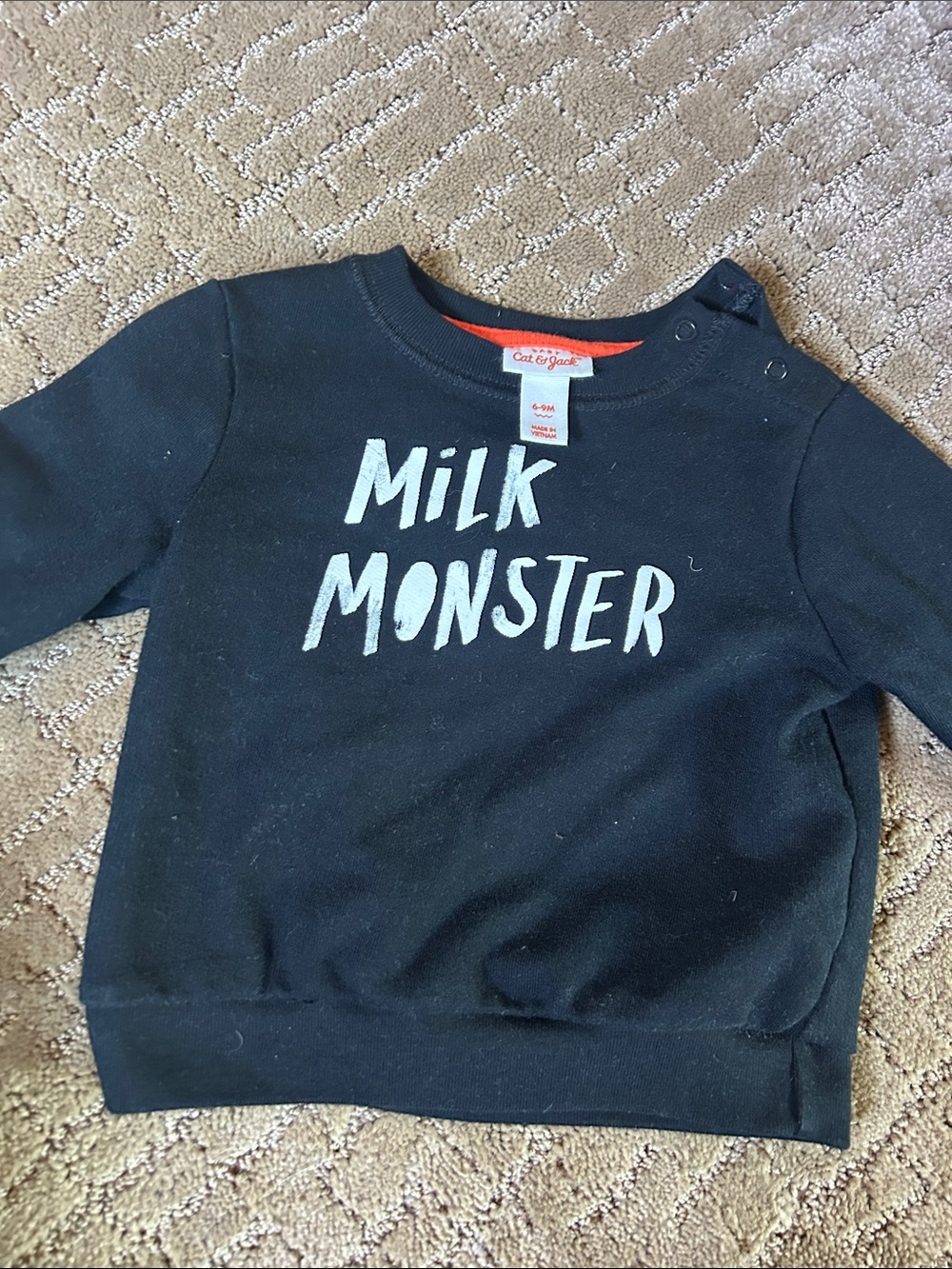 Cat & Jack Black 'Milk Monster' Kids Sweatshirt
